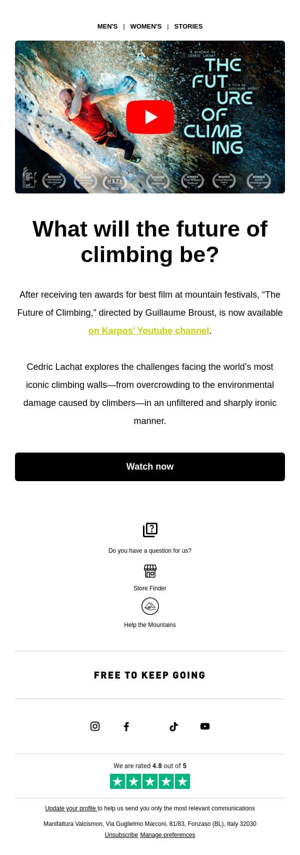 The Future of Climbing | Out now on youtube email from Karpos screenshot