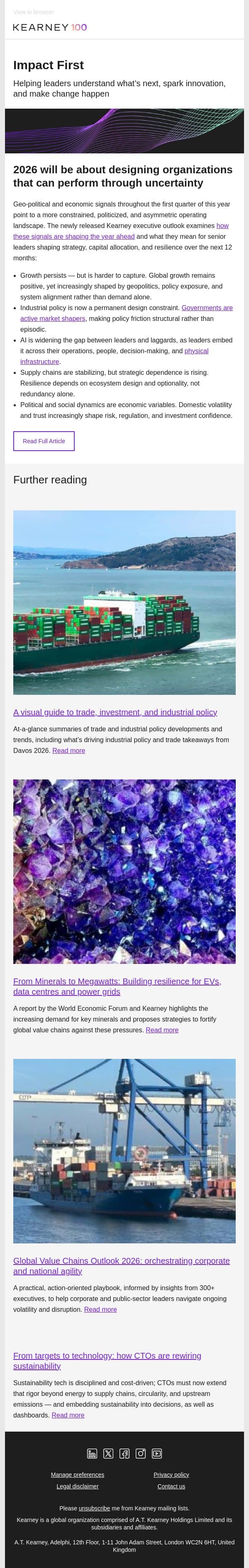 Five signals shaping 2026 email from Kearney screenshot