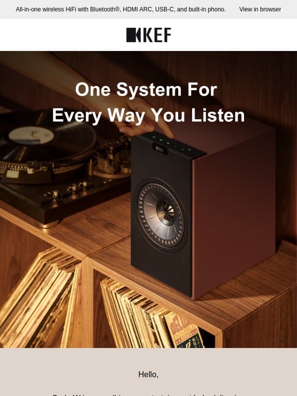 Coda W could be your perfect HiFi fit email from KEF