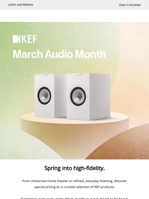 Hear More This Spring. email from KEF