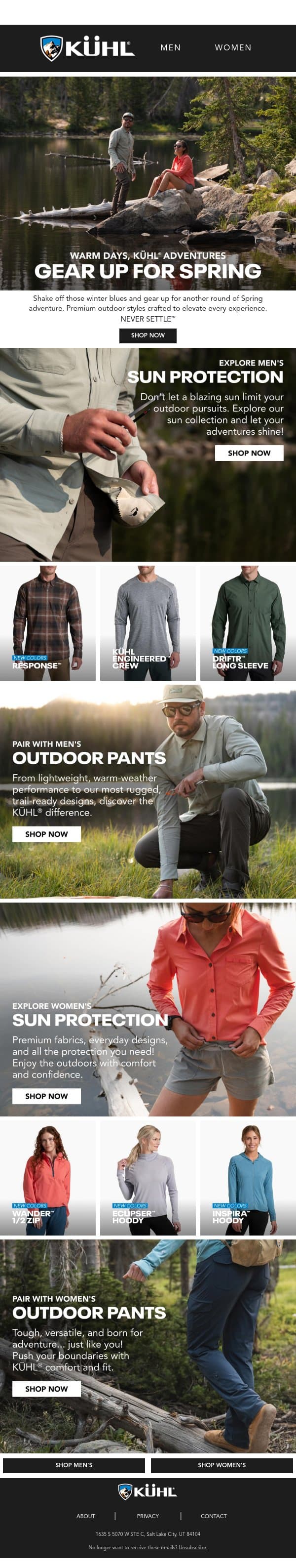 Gear Up for Spring Adventure! email from Kühl screenshot