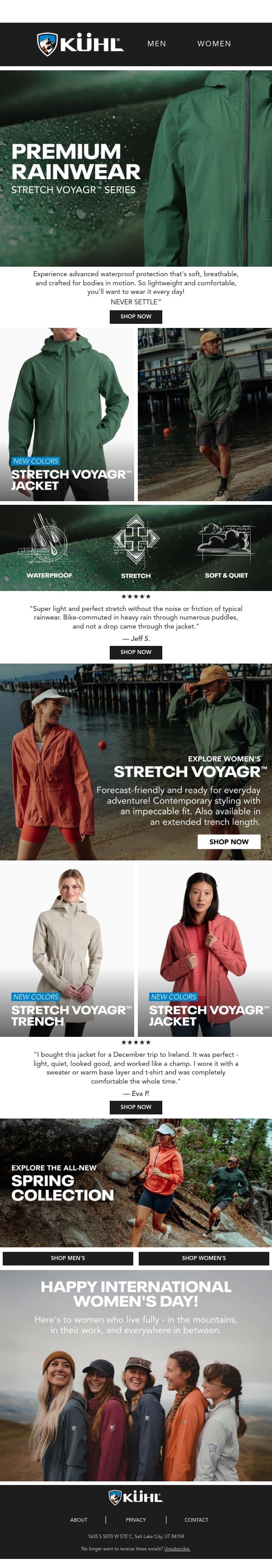 Advanced Waterproof Protection email from Kühl screenshot