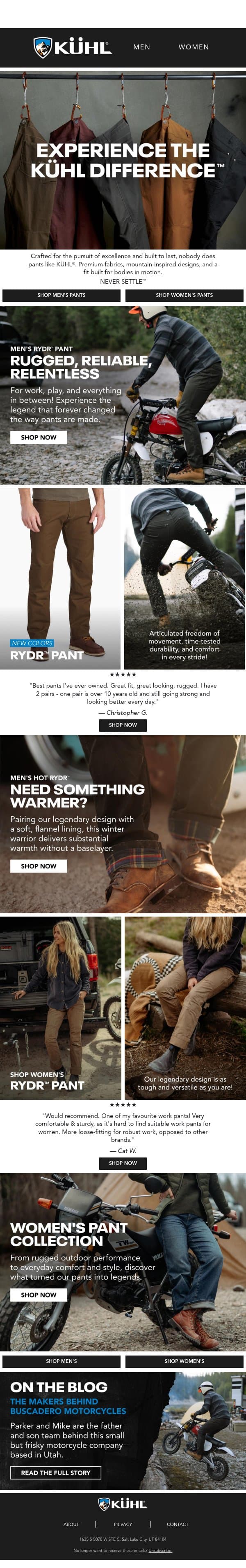 Comfort in Every Stride! email from Kühl screenshot