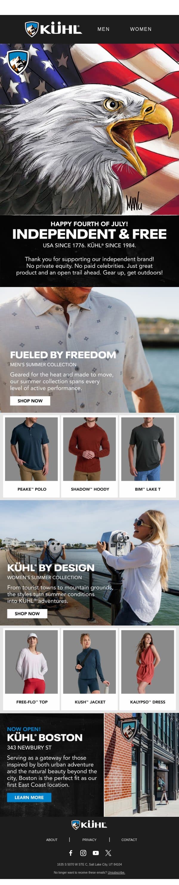 Happy Fourth of July! email from Kühl screenshot