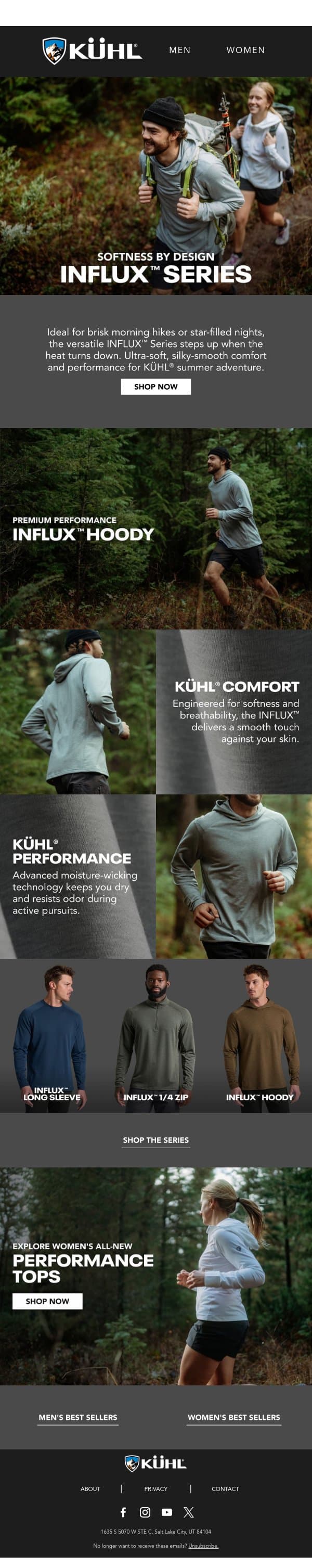 Softness By Design email from Kühl screenshot