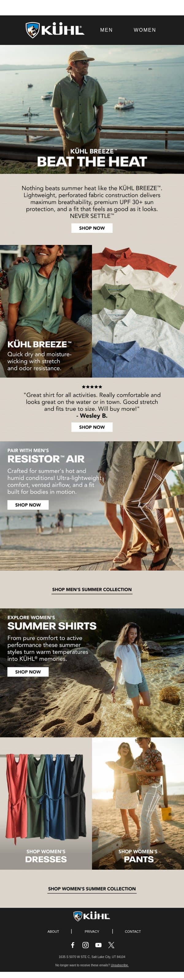 Beat the Heat email from Kühl screenshot