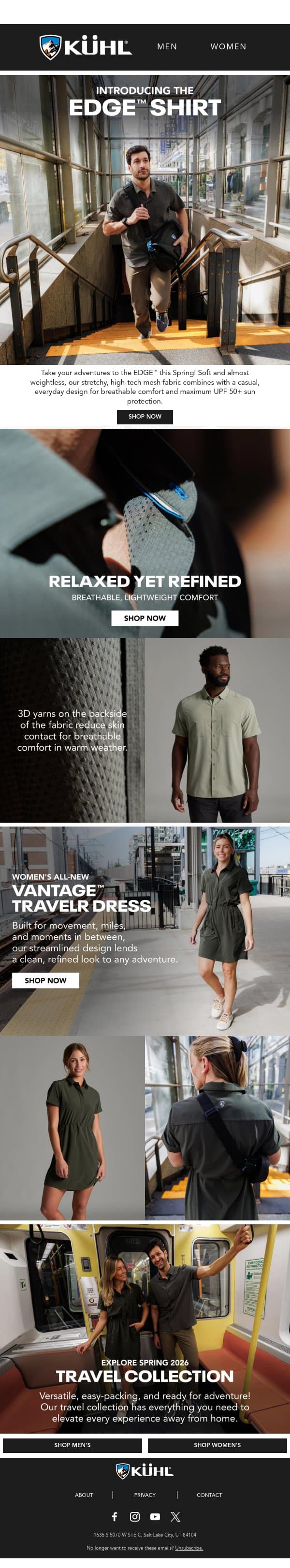 Introducing the EDGE™ Short Sleeve email from Kühl screenshot