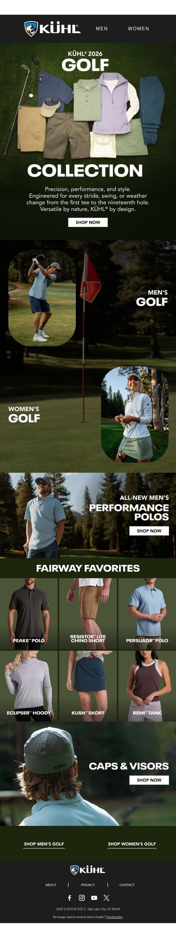 KÜHL GOLF email from Kühl screenshot