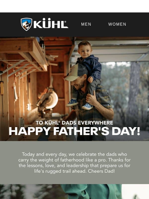 Happy Father's Day! email from Kühl