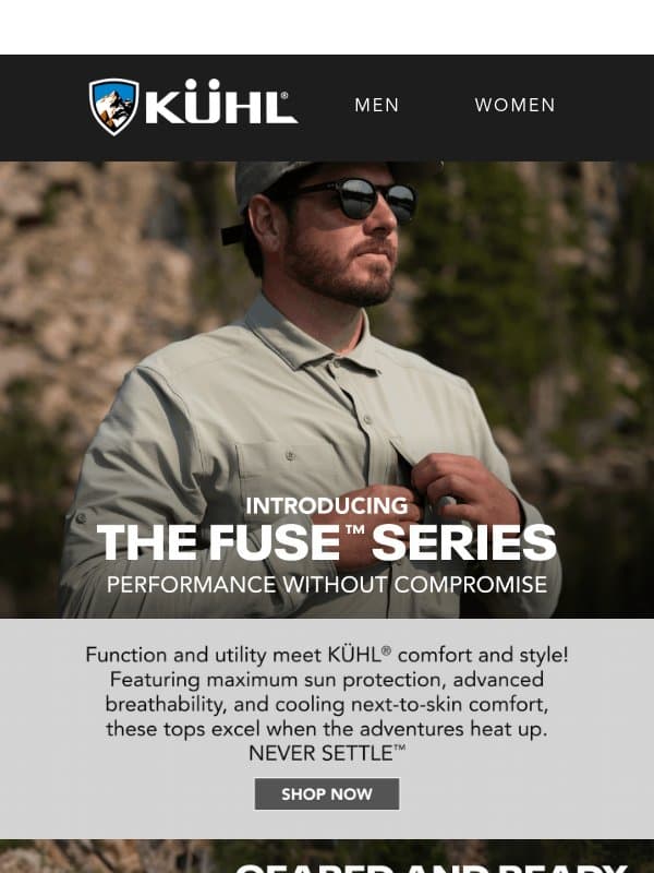 Introducing the All-New FUSE™ Series email from Kühl