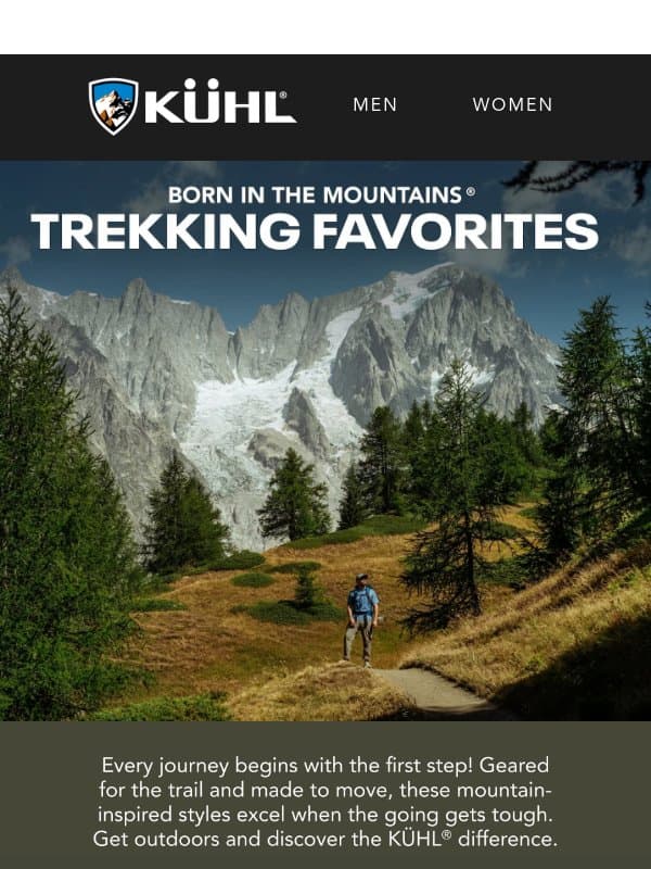 Trekking Favorites email from Kühl