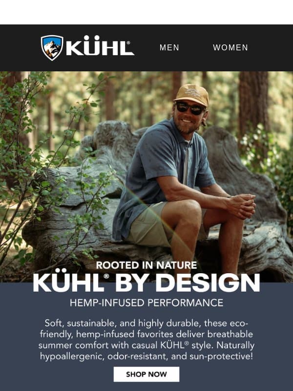 Soft, Sustainable Hemp email from Kühl