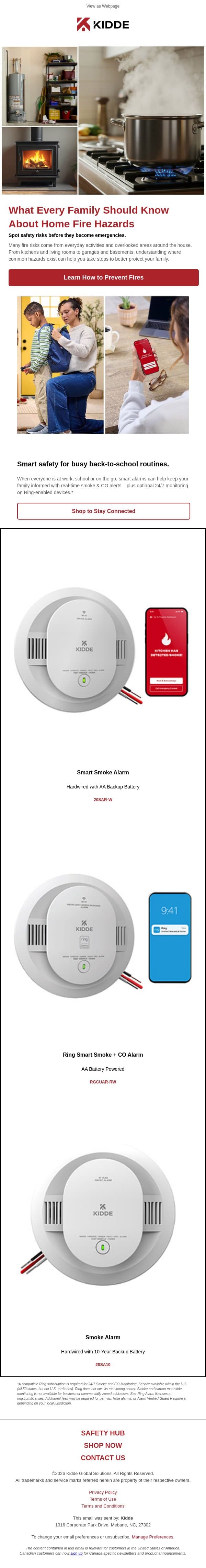 🏠 Help protect your home from everyday fire risks email from Kidde screenshot