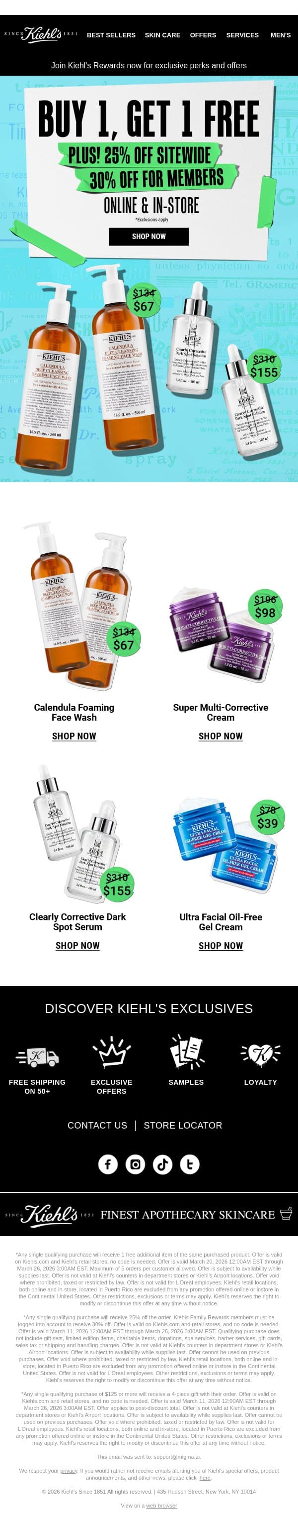 The Sale’s Not Over… It Just Got Better! email from Kiehl's screenshot