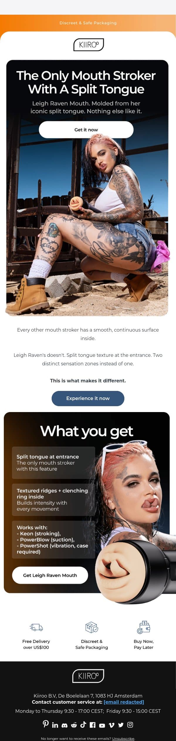 The only mouth stroker with a split tongue 👅 email from Kiiroo screenshot