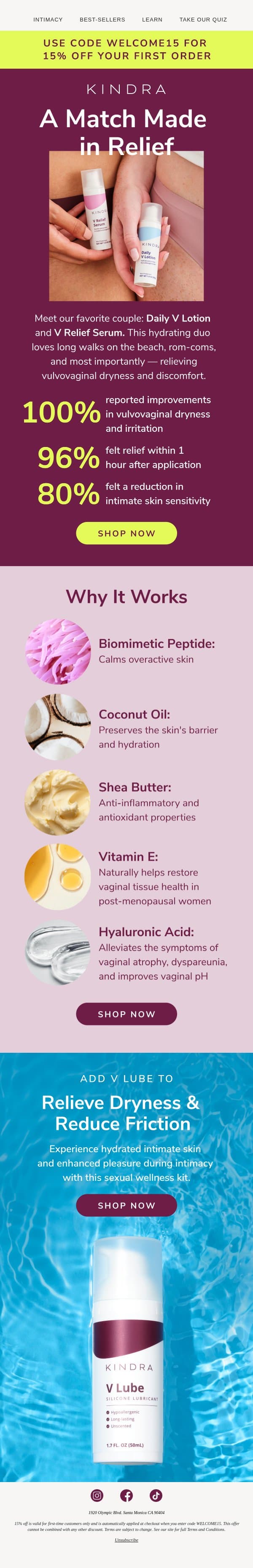 3 Reasons You NEED This for Dryness email from Kindra screenshot