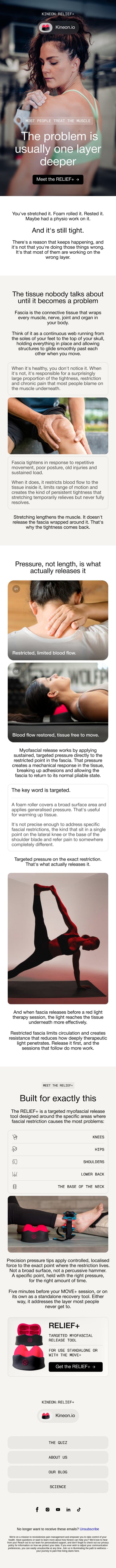 What myofascial release actually does inside your body email from Kineon screenshot