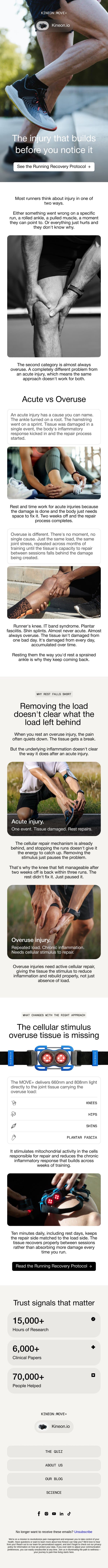 You're treating the wrong injury email from Kineon screenshot