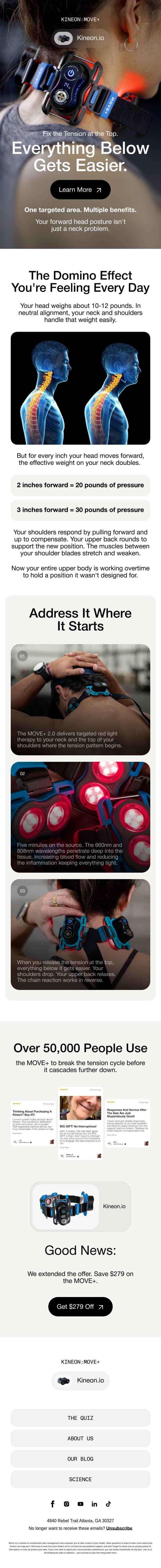Your forward head is creating a chain reaction email from Kineon screenshot