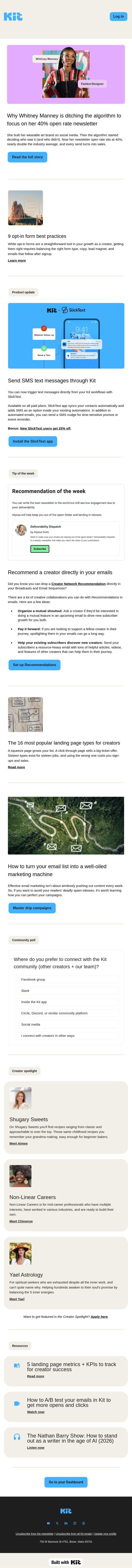 Why this creator ditched the algorithm to focus on her newsletter email from Kit screenshot