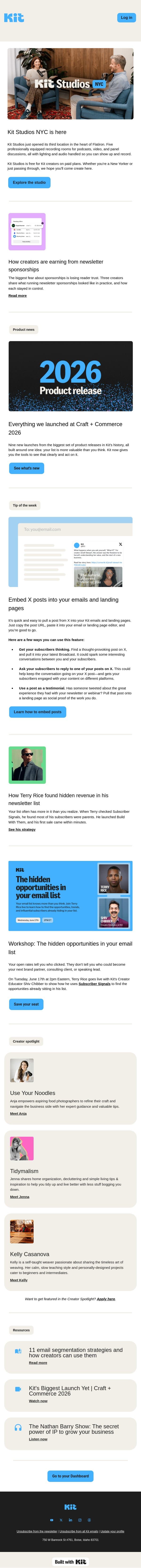 How creators are earning from newsletter sponsorships email from Kit screenshot