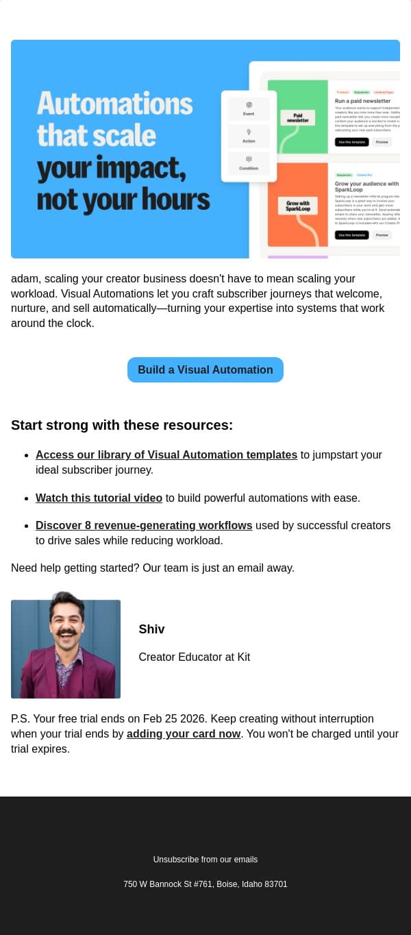 📬 Put your email marketing on autopilot email from Kit screenshot