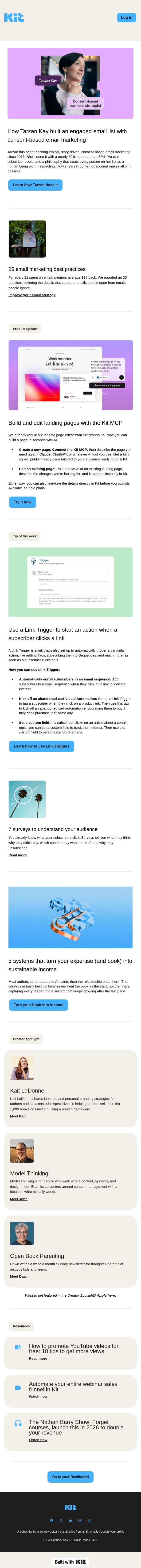 25 email marketing best practices email from Kit screenshot