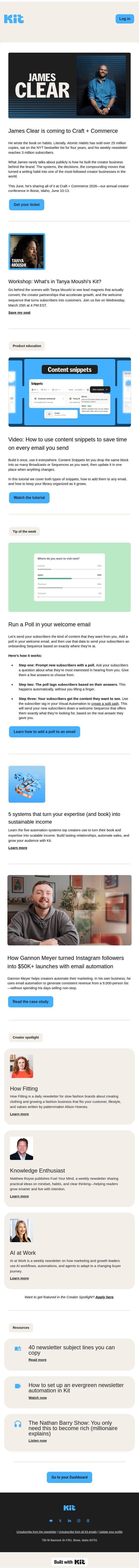 How Gannon Meyer turned Instagram followers into $50K+ launches with email automation email from Kit screenshot