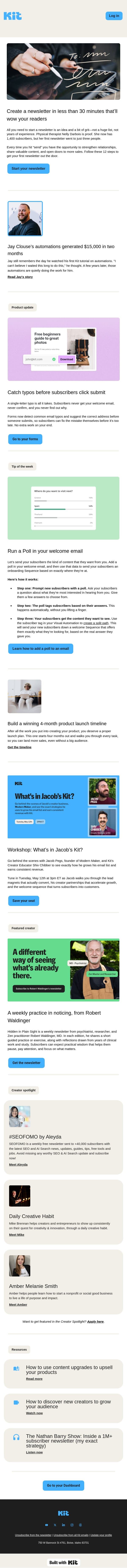 How Jay Clouse made $15,000 without a launch email from Kit screenshot