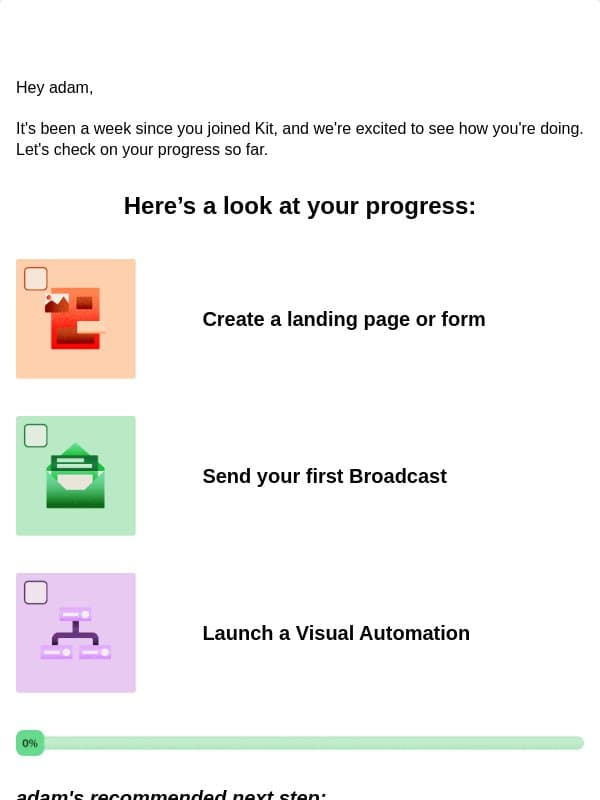 📬 See what you've accomplished on Kit email from Kit