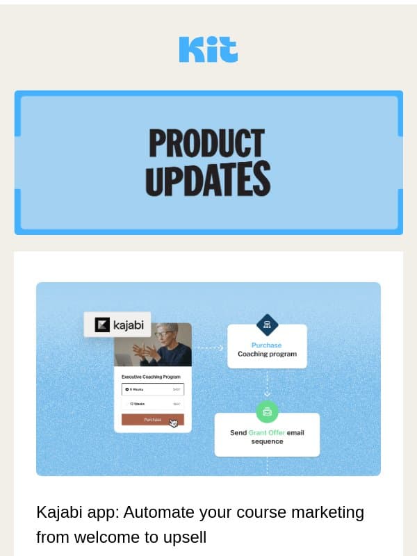 Kit Product Updates: February 2026 email from Kit