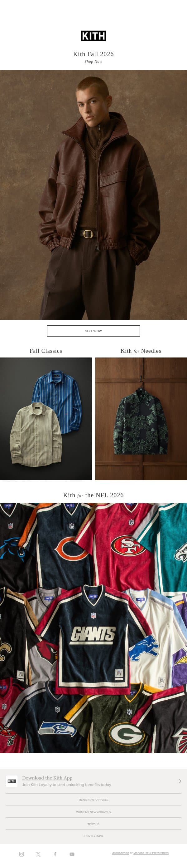 Kith Fall 2026 email from Kith screenshot