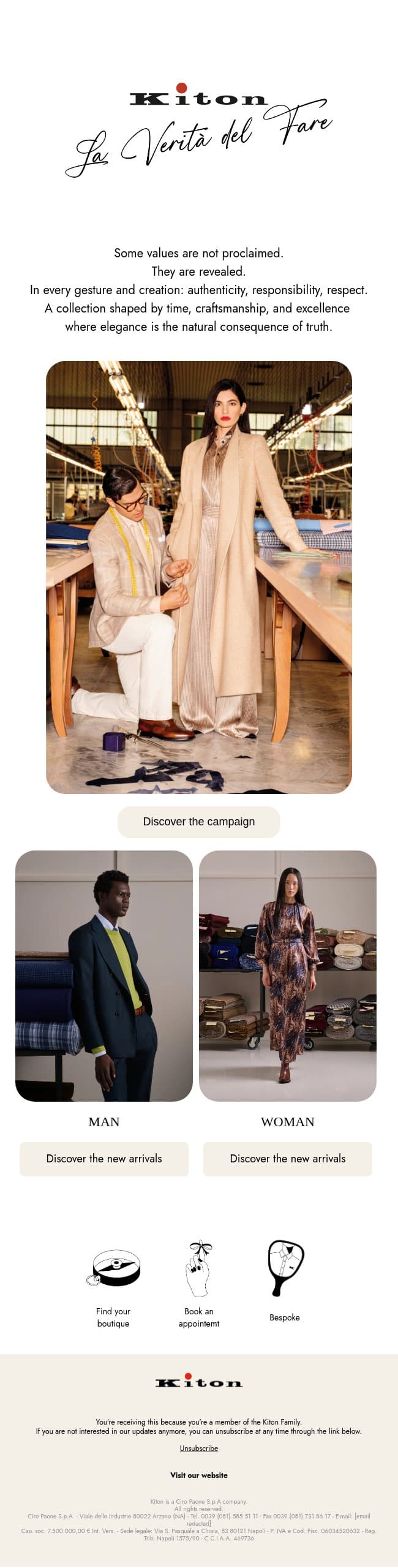 Fall/Winter by Kiton email from Kiton screenshot