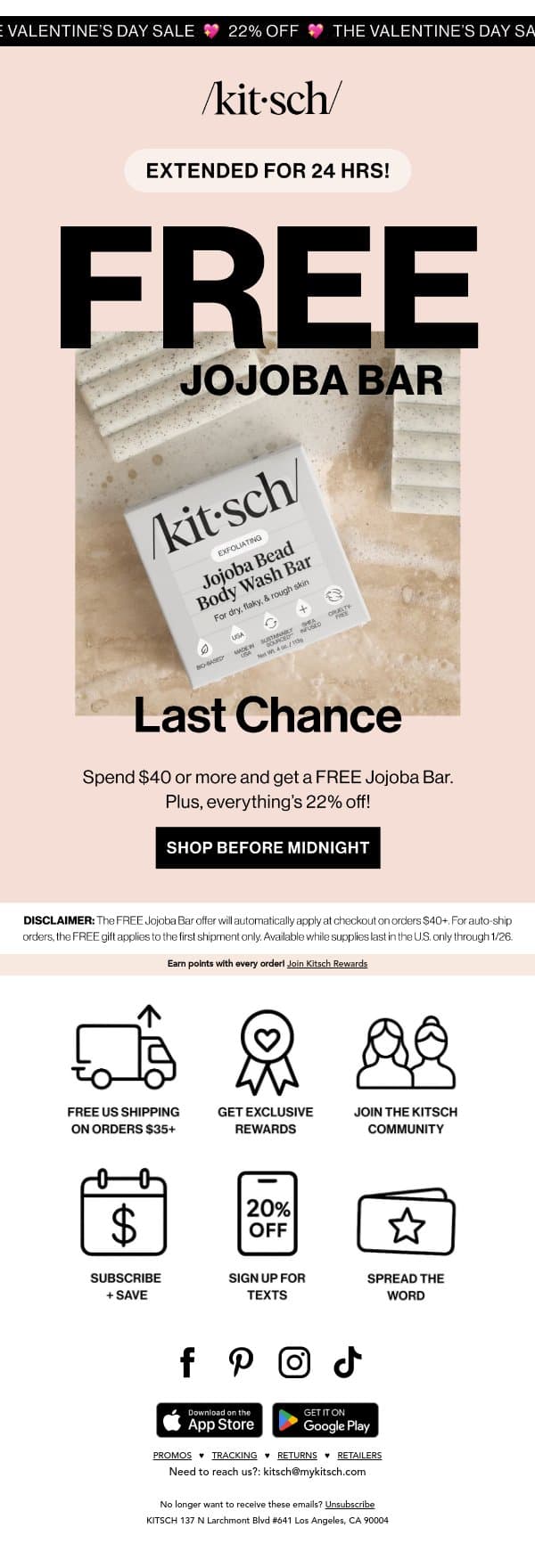 Last Call (For Real This Time) ✨ email from Kitsch screenshot
