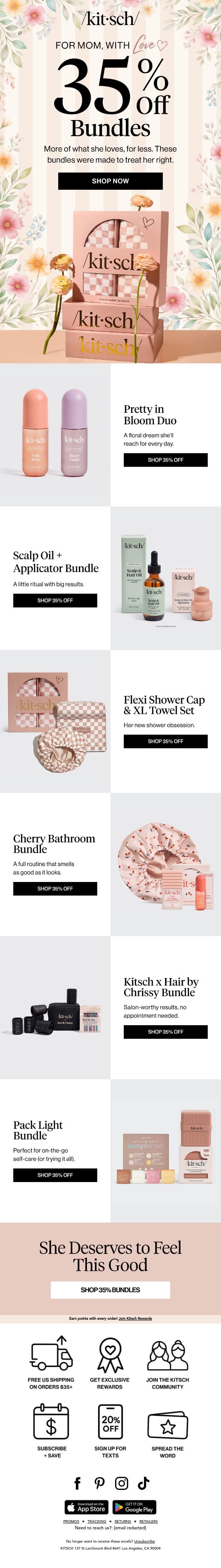 35% Off Bundles = The Perfect Gift 🎁 email from Kitsch screenshot