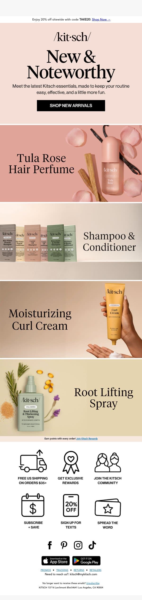 Just In: Our Newest Beauty Essentials 🌟 email from Kitsch screenshot