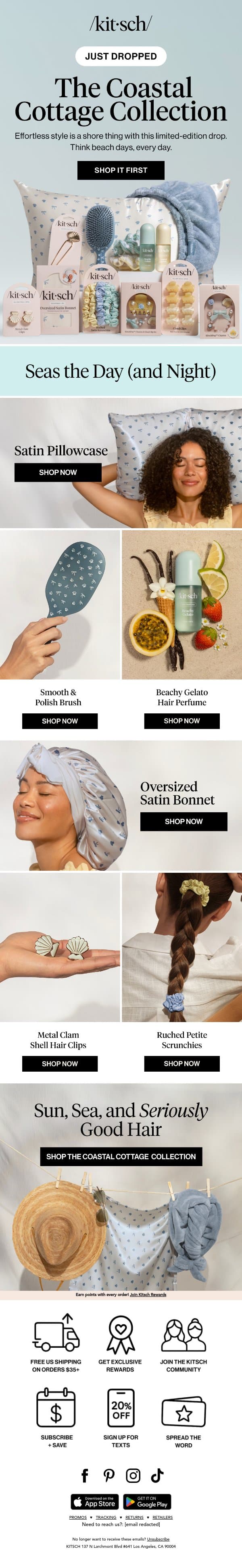 NEW Coastal Cottage Collection 🐚 email from Kitsch screenshot