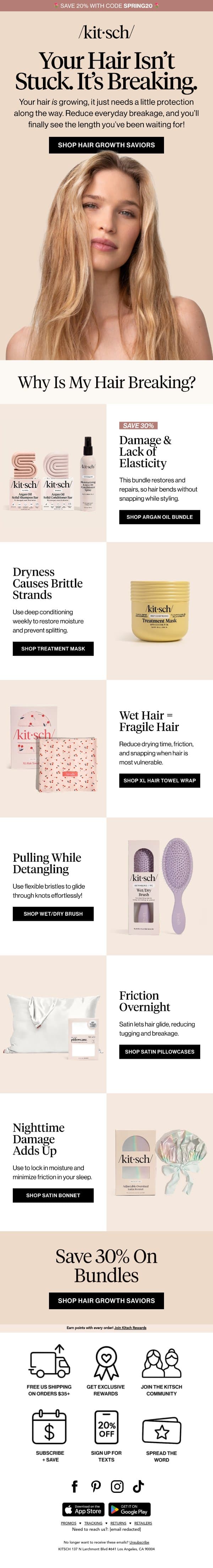 🌟 See What’s Holding Your Hair Growth Back + Save Up to 30% Off! email from Kitsch screenshot