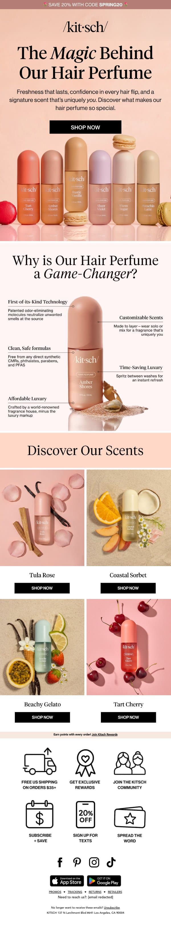 What Makes Hair Perfume So Special? 🤔 email from Kitsch screenshot