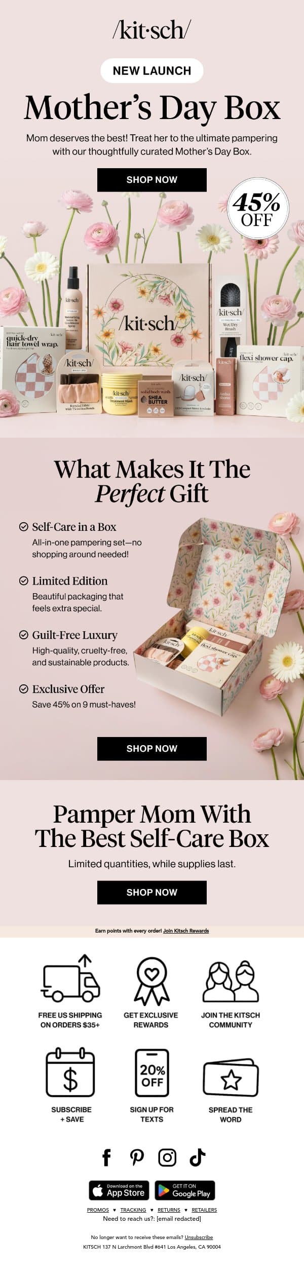 Introducing the Perfect Mother’s Day Gift! 💆‍♀️🌸 email from Kitsch screenshot