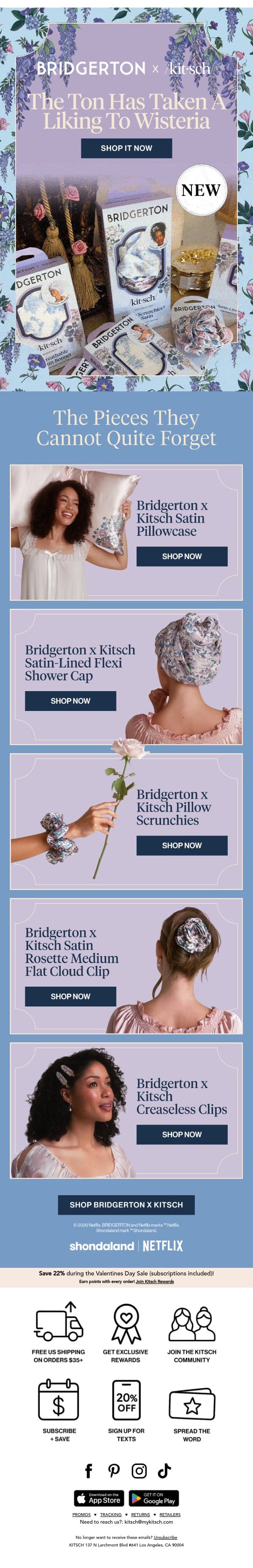 The Ton Has Taken a Liking to Wisteria🪻 email from Kitsch screenshot