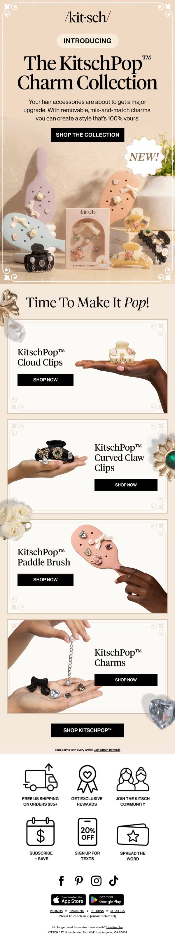 NEW! The KitschPop™ Charm Collection 💖 email from Kitsch screenshot
