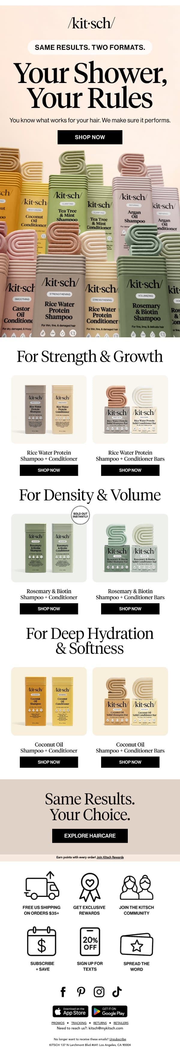 Shampoo & Conditioner, Your Way 🫧 email from Kitsch screenshot