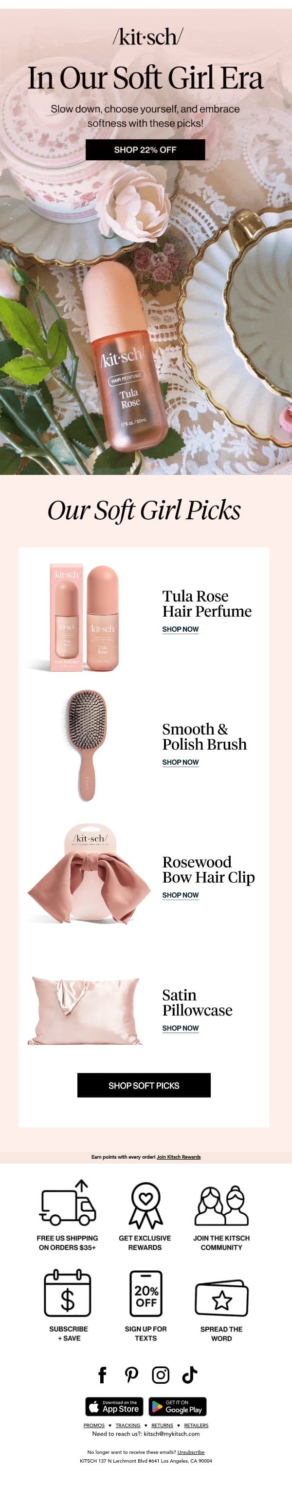 Enter Our Soft Girl Era 🌸 email from Kitsch screenshot
