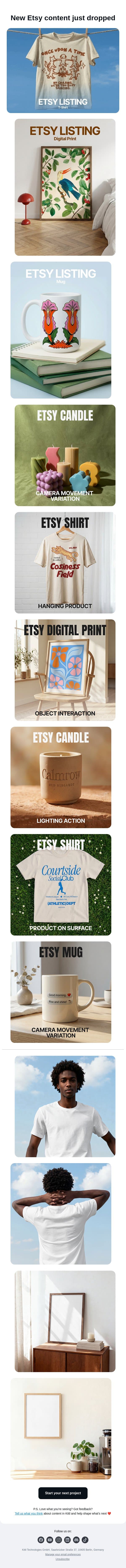 New Etsy content just dropped email from Kittl screenshot