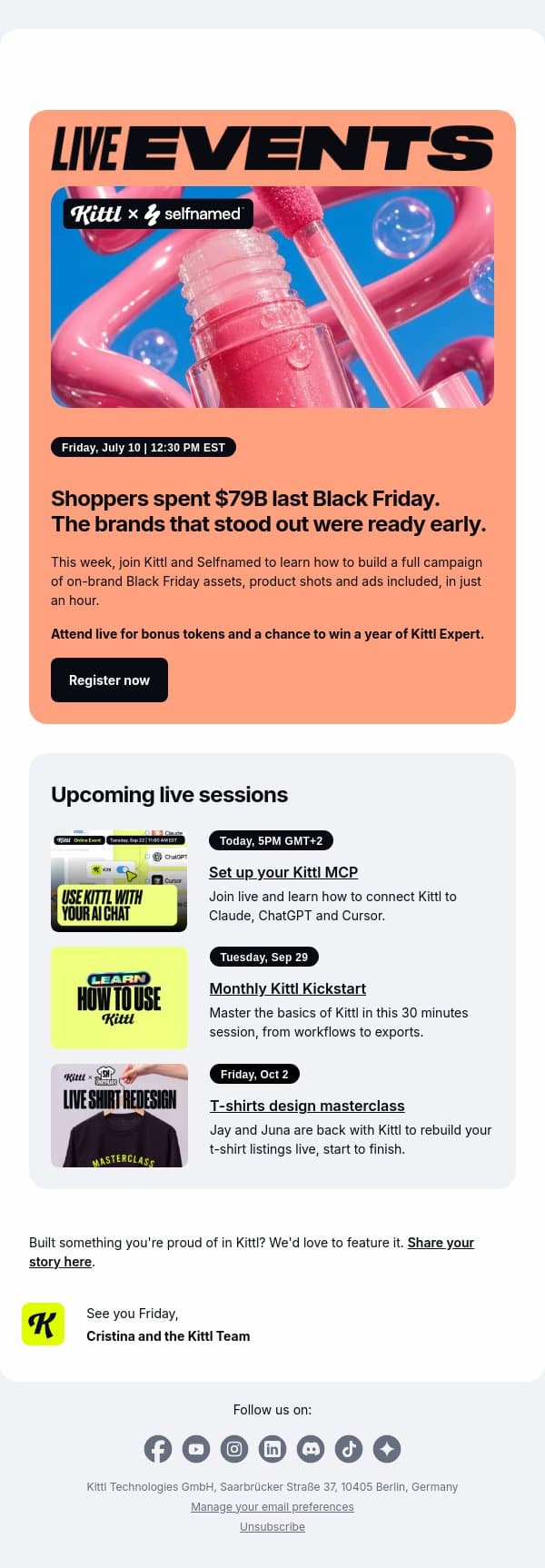 Get your brand Black Friday-ready email from Kittl screenshot