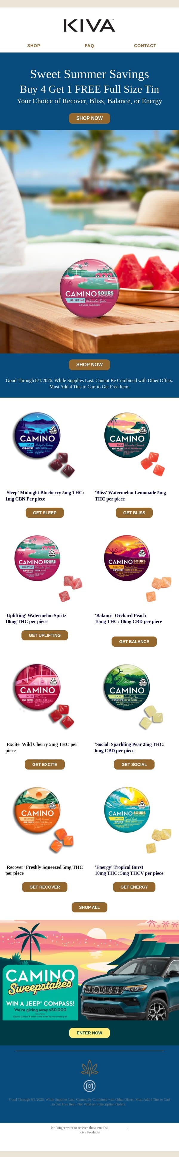 Sweet Summer Savings Just For You email from Kiva screenshot