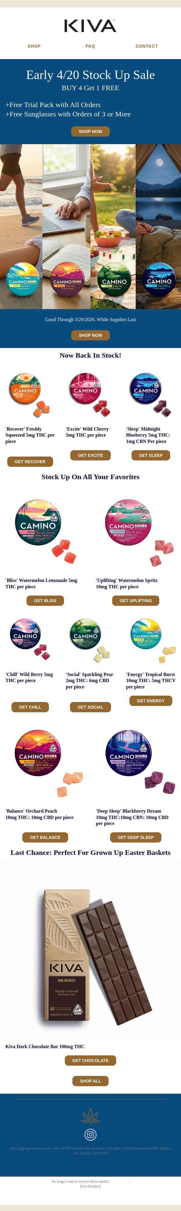 Get Ready for April with 5 for 4 Deal! email from Kiva screenshot