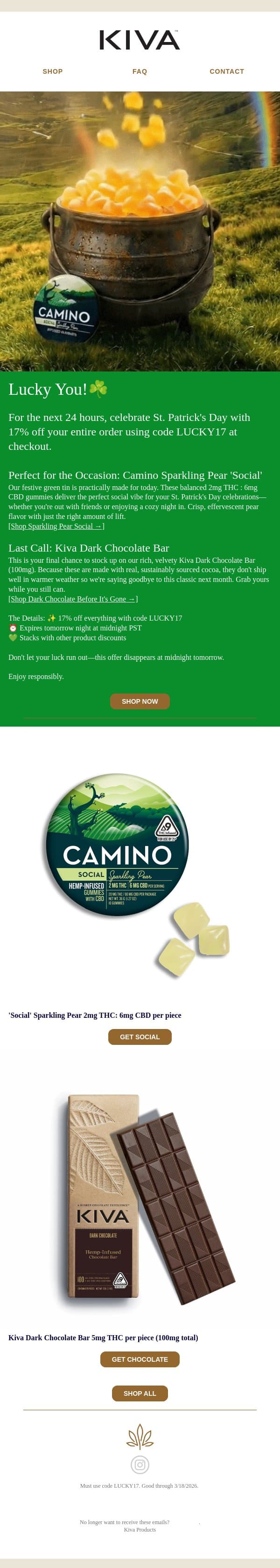 One Day Only: Snap Up 17% Off! email from Kiva screenshot