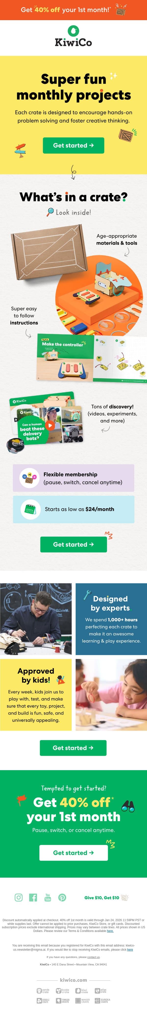See why people LOVE KiwiCo subscriptions 👀 email from Kiwico screenshot